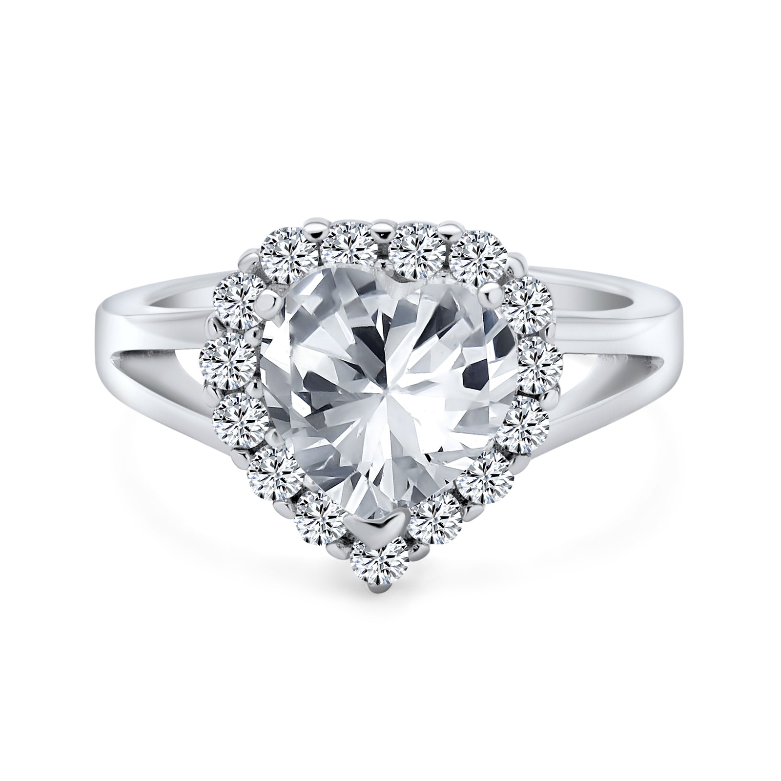 heart-ring-halo-clear-cz-engagement_oa-11ola4572_1 Romantic 3CT Heart Shape CZ Halo Engagement Ring in Sterling Silver Split Band - Image 1