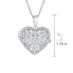 Filigree Flower Aromatherapy or Diffuser Keepsake Photo Heart Shape Locket Pendant Necklace Sterling Silver - Image 4