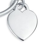 Heart Shape Blank ID Tag Keychain Horseshoe Key Ring Screw Tip .925 Sterling Silver - Image 3