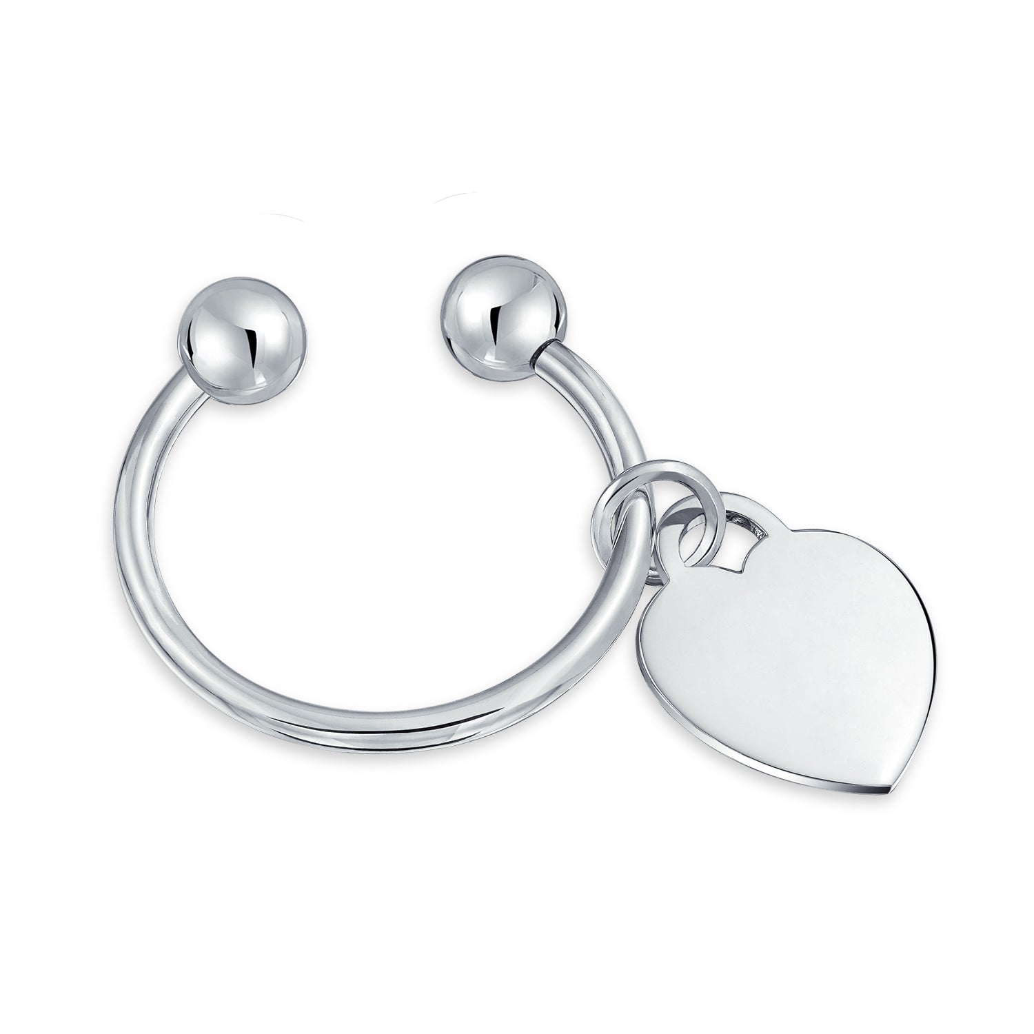 heart-silver-key-ring-tag_m-tagheartkeychain_1 Heart Shape Blank ID Tag Keychain Horseshoe Key Ring Screw Tip .925 Sterling Silver - Image 1