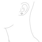 Set of 2 Double Open Heart Shaped Puffed Stud Earrings Rose Gold Plated Silver - Image 3