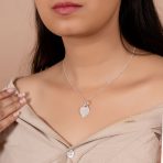 Personalized Engraving Small Blank Heart Shape Pendant Necklace Sterling Silver - Image 3