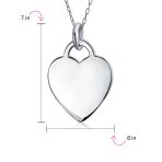Personalized Engraving Small Blank Heart Shape Pendant Necklace Sterling Silver - Image 4