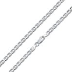 Solid Heavy .925 Sterling Silver 7MM Nautical Mariner Anchor Link Chain Necklace 24 Inch
