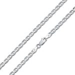 Solid Heavy .925 Sterling Silver 7MM Nautical Mariner Anchor Link Chain Necklace 24 Inch