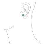 Green CZ Ear Cuff Chain & Stud Tree of Life Earrings .925 Sterling Silver For Pierced Ear - Image 3