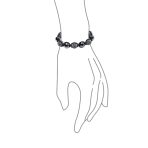 Black Navy Blue Gold Bead Pave Crystal Ball Strand Bracelet - Image 21