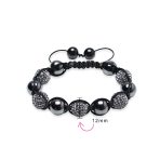 Black Navy Blue Gold Bead Pave Crystal Ball Strand Bracelet - Image 15