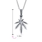 Retro Marijuana Leaf Pendant Necklace Oxidized .925 Sterling Silver - Image 4