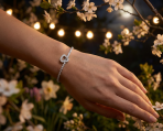 Sweetheart Bezel Set CZ Cubic Zirconia Tennis Bracelet Heart Shaped Clasp Sterling Silver 7.5 Inch - Image 3