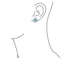 Garden CZ Center Blue Jade Flower Clip On Earrings Gold Sterling Silver for Non-Pierced Ears - Image 4