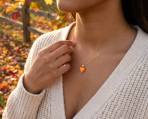Romantic Necklace Created White Opal Heart Pendant Necklace Rose Gold Plated .925 Sterling Silver - Image 9