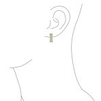 Micro Pave CZ Inside Out Wide Rectangle Huggies Hoop Earrings Gold Hinge Style - Image 4