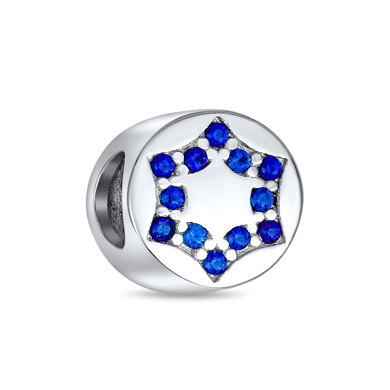 holiday-charm-star-dacid-bead_pbx-df-sb-1220_1 Hanukkah Blue CZ Star of David Charm Bead for European Bracelets - Image 1