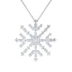 Winter Holiday Snowflake Pendant Necklace in Sterling Silver for Parties - Image 2