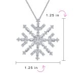Winter Holiday Snowflake Pendant Necklace in Sterling Silver for Parties - Image 4