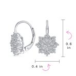 Holiday Party Dangle Chandelier Earrings CZ Snowflake Sterling Silver Leverback - Image 4
