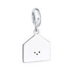 Initial Alphabet Bead Charm Holiday Green Mistletoe Red Berry Sterling Silver - Image 2