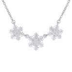 Winter Ice Blue Cubic Zirconia Snowflake Pendant Necklace in Sterling Silver - Image 2