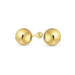 Timeless Classic Round Yellow 14K Gold Bead Ball Stud Earrings 6MM - Image 2