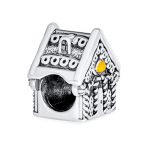 Sweet Home Christmas Charm Bead Candy Cane Gingerbread House Sterling Silver Fit - Image 2