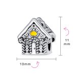 Sweet Home Christmas Charm Bead Candy Cane Gingerbread House Sterling Silver Fit - Image 4