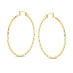 Set of 2 Rope Cable Wide Large Hoop Earrings Gold Plated - Image 5