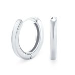 Basic Thin Hoop Huggie Earrings for Men Rose Gold Plated