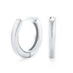 Basic Thin Hoop Huggie Earrings for Men Rose Gold Plated