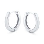 Basic Thin Hoop Huggie Earrings for Men Rose Gold Plated - Image 2