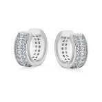 Minimalist Pave CZ Band Cartilage Ear Cuffs Clip Wrap Earrings Sterling Silver - Image 3