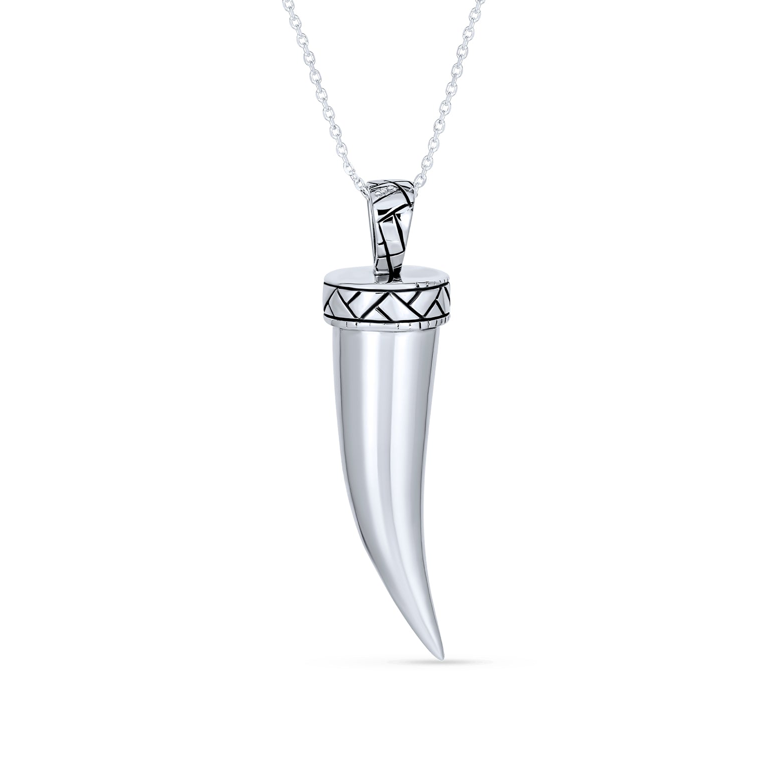 horn-protection-italian-pendant-necklace_sf-p23-az Italian Horn Pendant Necklace Sterling Silver with Chain Protection Amulet - Image 1