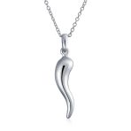 Protection Amulet Italian Horn Pendant Necklace For Women .925 Sterling Silver