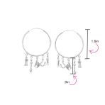 Blue Ribbon Horse Hoop Huggie Earrings Horseshoe Charms - Image 4