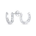 Good Luck Horseshoe Stud Earrings in Sterling Silver - Western Jewelry Gift