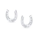 Round Inspirational Saying Quote CZ Horseshoe Necklace & Stud Earrings Set - Image 6