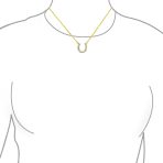 CZ Pave Cubic Zirconia Horseshoe Pendant Necklace 14K Gold Plated Silver - Image 6