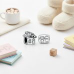 Set of 2 New Homeowner & Cartoon Family Friends Charm Bead Sterling Silver - Image 2