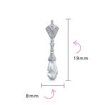 Briolette Faceted Teardrop Cubic Zirconia CZ Chandelier Earrings .925 Sterling Silver - Image 9