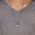 Mother Daughter Split 2 pcs Breakable Heart Puzzle Pendant Necklace Stainless - Image 3