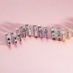Set of 2 Tiny Multi Color Cubic Zirconia CZ Hoop Earrings Sterling Silver - Image 9