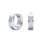 Biker Jewelry Earrings Fleur De Lis Cross Black Huggie Hoop - Image 2