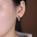 Open Heart Cut Out Filigree Huggie Mini Hoop Earrings Hinged Sterling Silver - Image 3