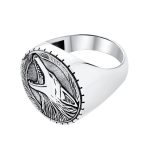 Hunter Norse Viking Warrior Fierce Big Wolf Head Ring Oxidized Sterling Silver - Image 3