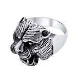 Hunter Norse Viking Mens Silver Ring: Fierce Bear Head Oxidized .925 Sterling - Image 3
