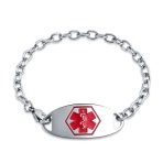 Miami Cuban Link Medical ID Bracelet Stainless 7.5 Inch