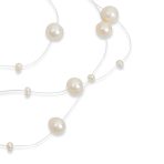 Multi Strand Pearl Illusion Necklace Pink Cream Freshwater Cultured Choker - Image 5