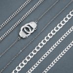 Biker Jewelry Large Handcuff Statement Necklace Stainless Steel Pendant 22 Inch - Image 6