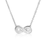 Eternity Love Knot Blue Opal Infinity Pendant Necklace Sterling Silver - Image 3