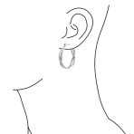 Cubic Zirconia Pave CZ Forever Love Knot Large Infinity Hoop Earrings 1.5 Diameter Silver - Image 4